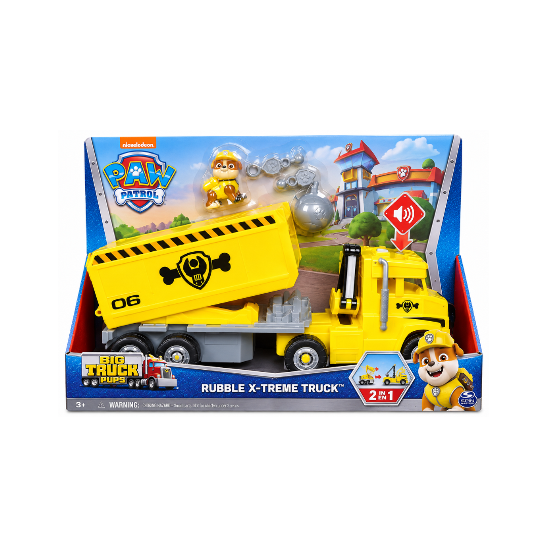 Win Magic Paw Patrol Rubble Big Rig Vehicle with Collectible Action Figure