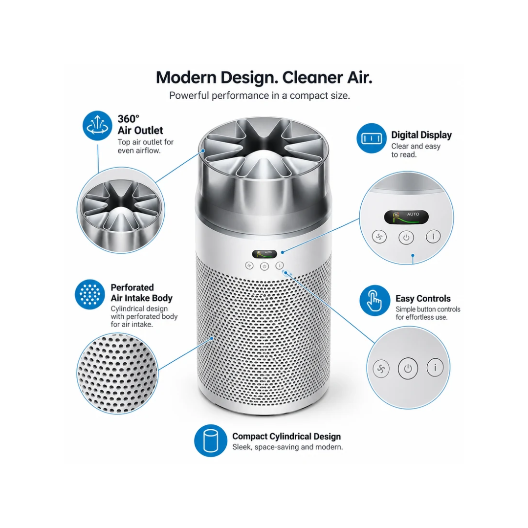 Dyson HushJet Purifier Compact HJ10 – Air Purifier White Silver