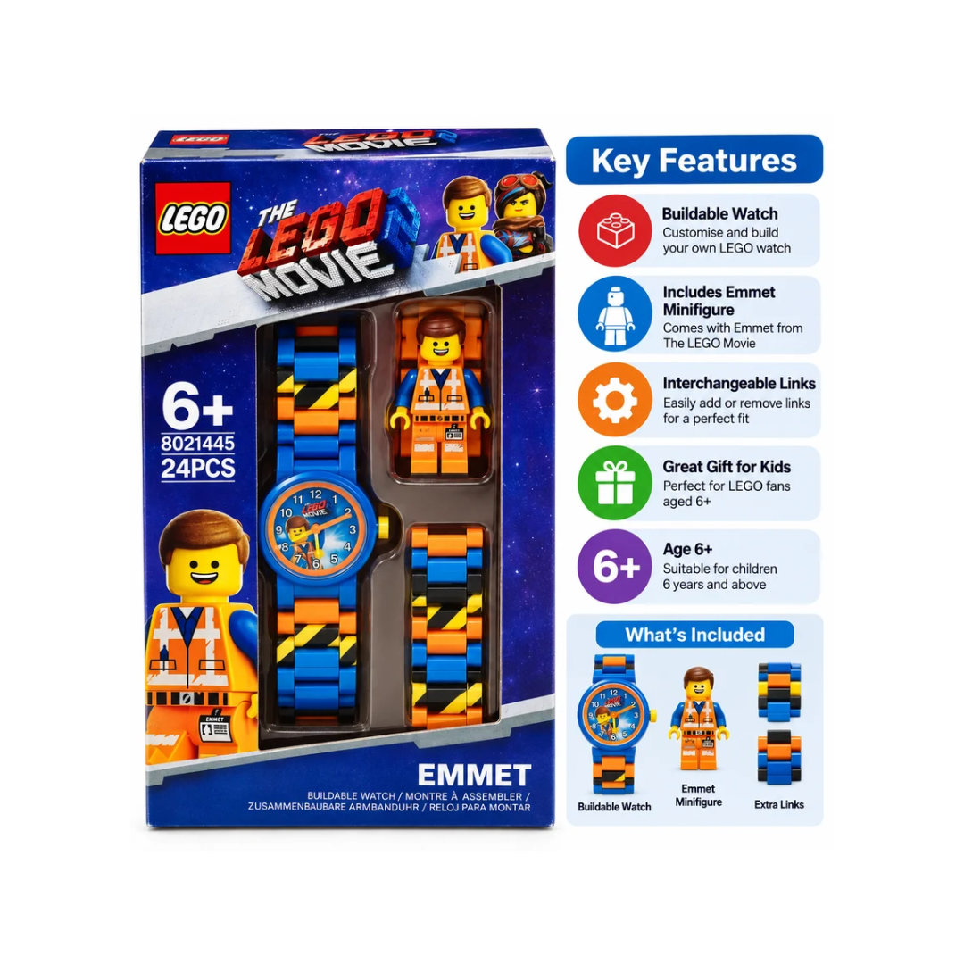 LEGO Movie 2 Emmet Buildable Watch 24 Pieces Age 6+