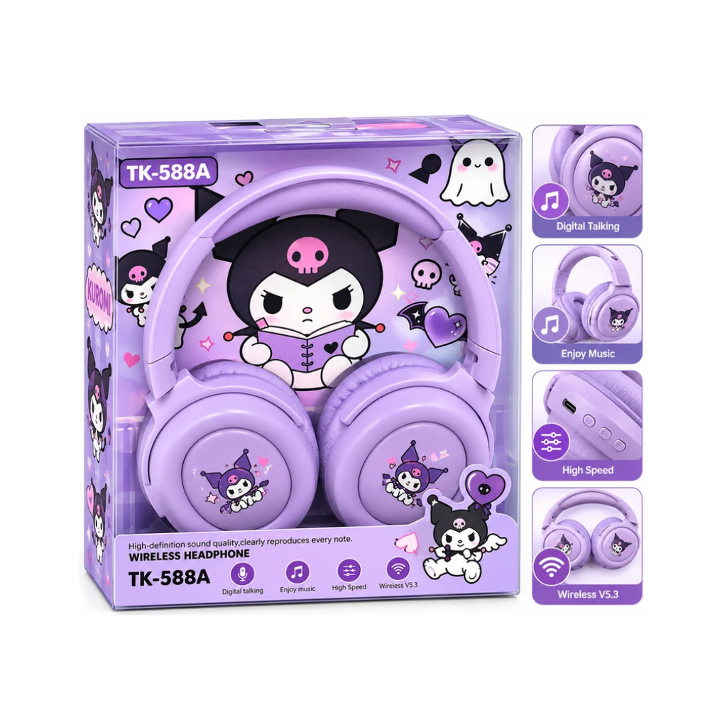 Kuromi Wireless Headphones for Kids – TK-588A Bluetooth Headset