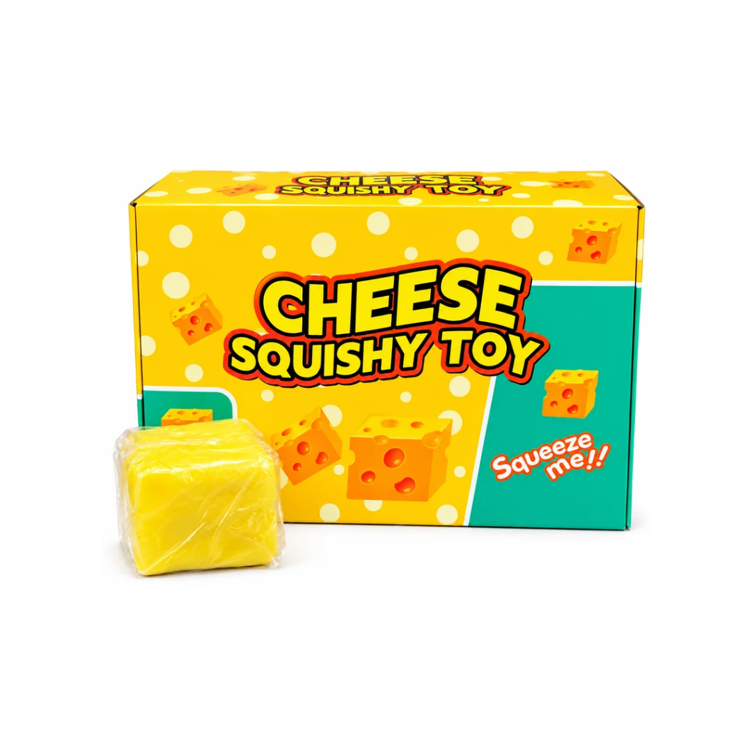 Cheese Squishy Toy – Soft & Squeezeable Stress Relief Toy 1pc