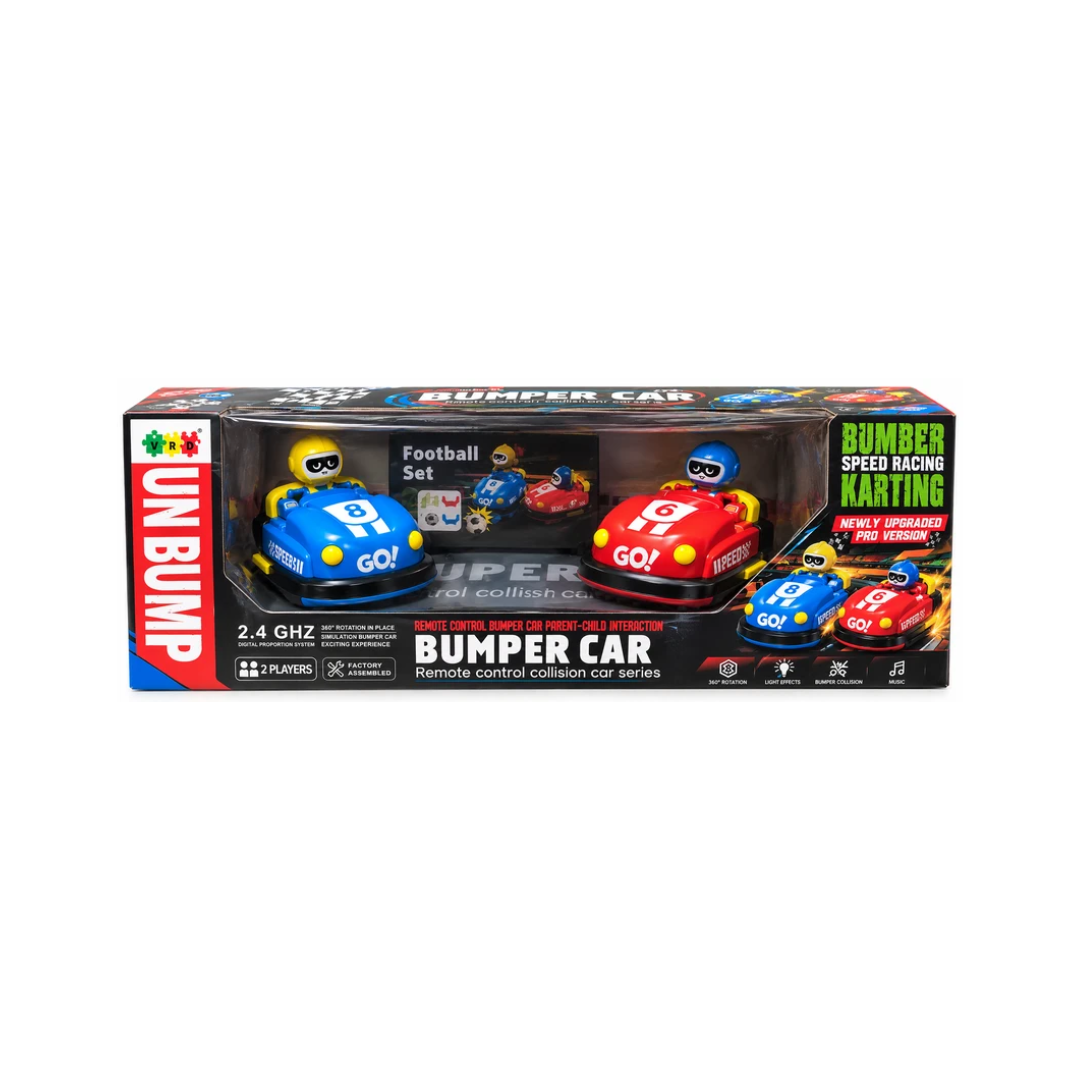 Remote Control 2.4GHz Bumper Car Set – 2 Player Football Racing & Collision Cars