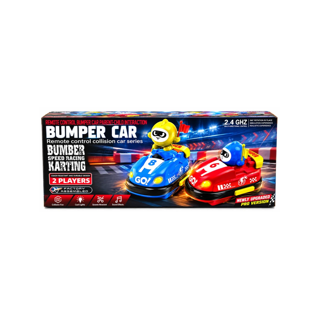 Remote Control 2.4GHz Bumper Car Set – 2 Player Football Racing & Collision Cars