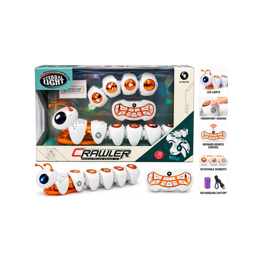 Eternal Light Fingerprint Sensing Crawler Robot with IR Remote Control