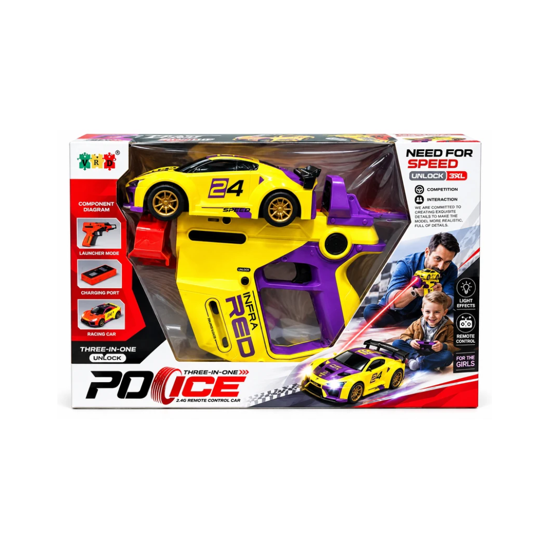 3-in-1 2.4GHz Remote Control Racing Car with Light Effects & Launcher Mode
