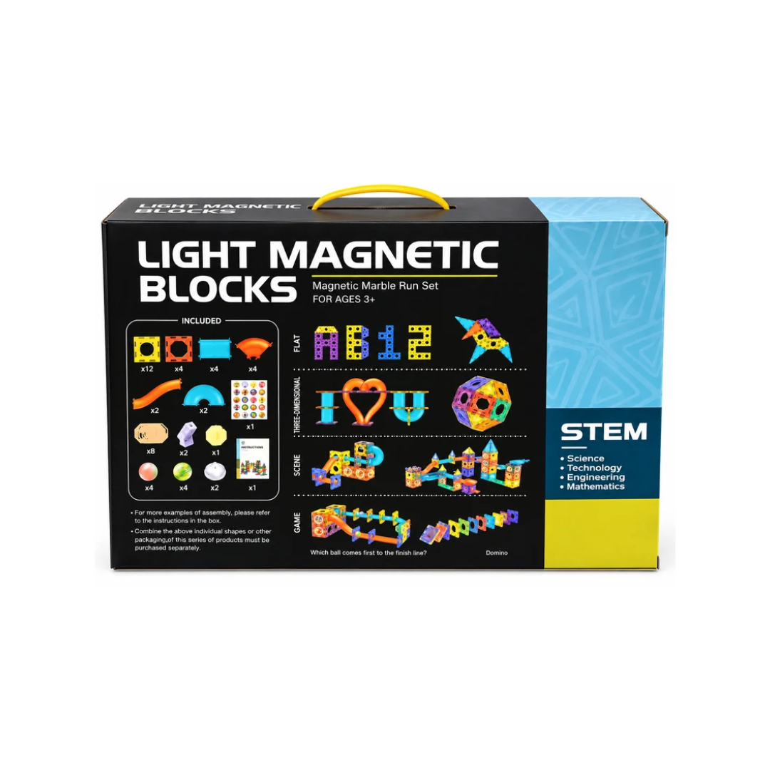 Light Magnetic Blocks 49 Pcs Magnetic Marble Run STEM Construction Set