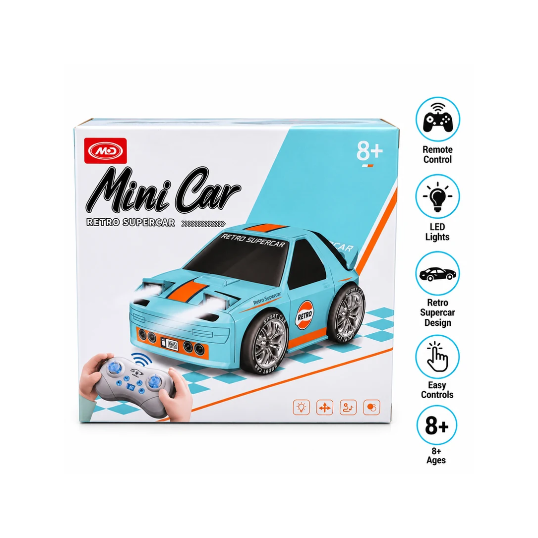 Mini Car Retro Supercar RC Remote Control Car for Kids – 8+ Years