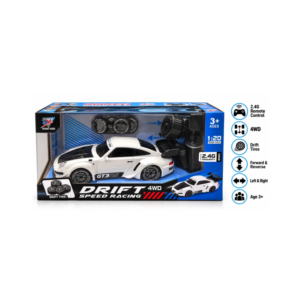 GT3 RS 4WD Remote Control Drift Car – 2.4GHz Remote Control Sports Racing Car with Drift Tires