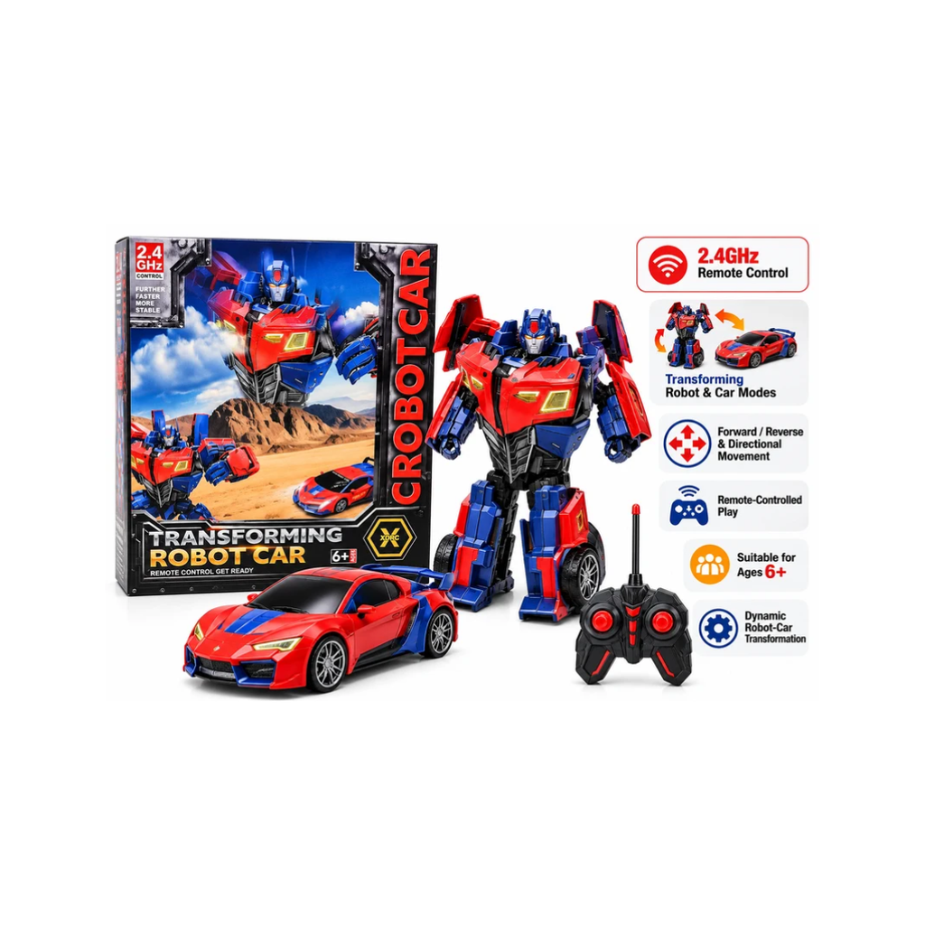 2.4GHz Transforming Robot Car Remote Control Toy – 2-in-1 Robot