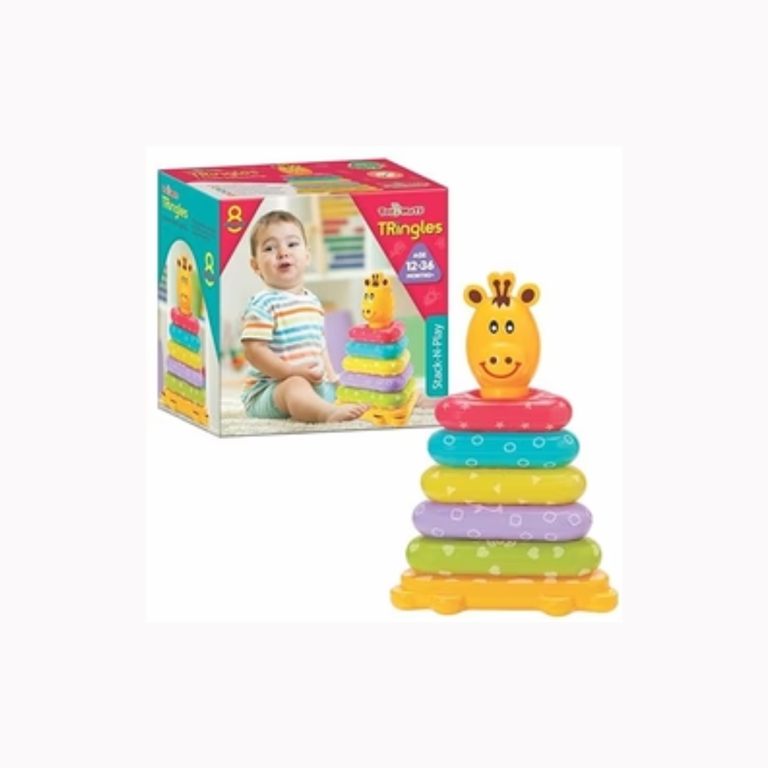 Toymate TRingles- 8 Pcs Set-Stack N Play Shaped Stacking Rings Set