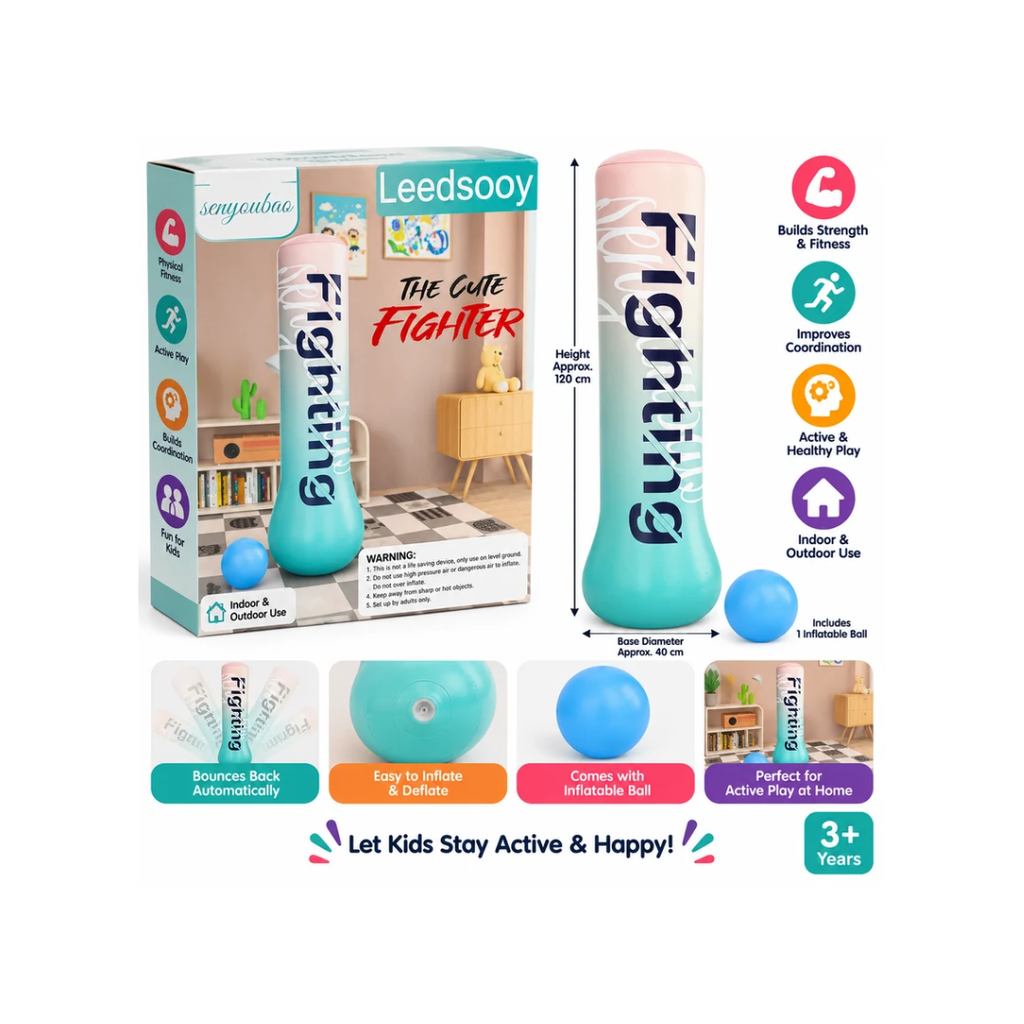 Leedsooy The Cute Fighter Inflatable Punching Bag for Kids