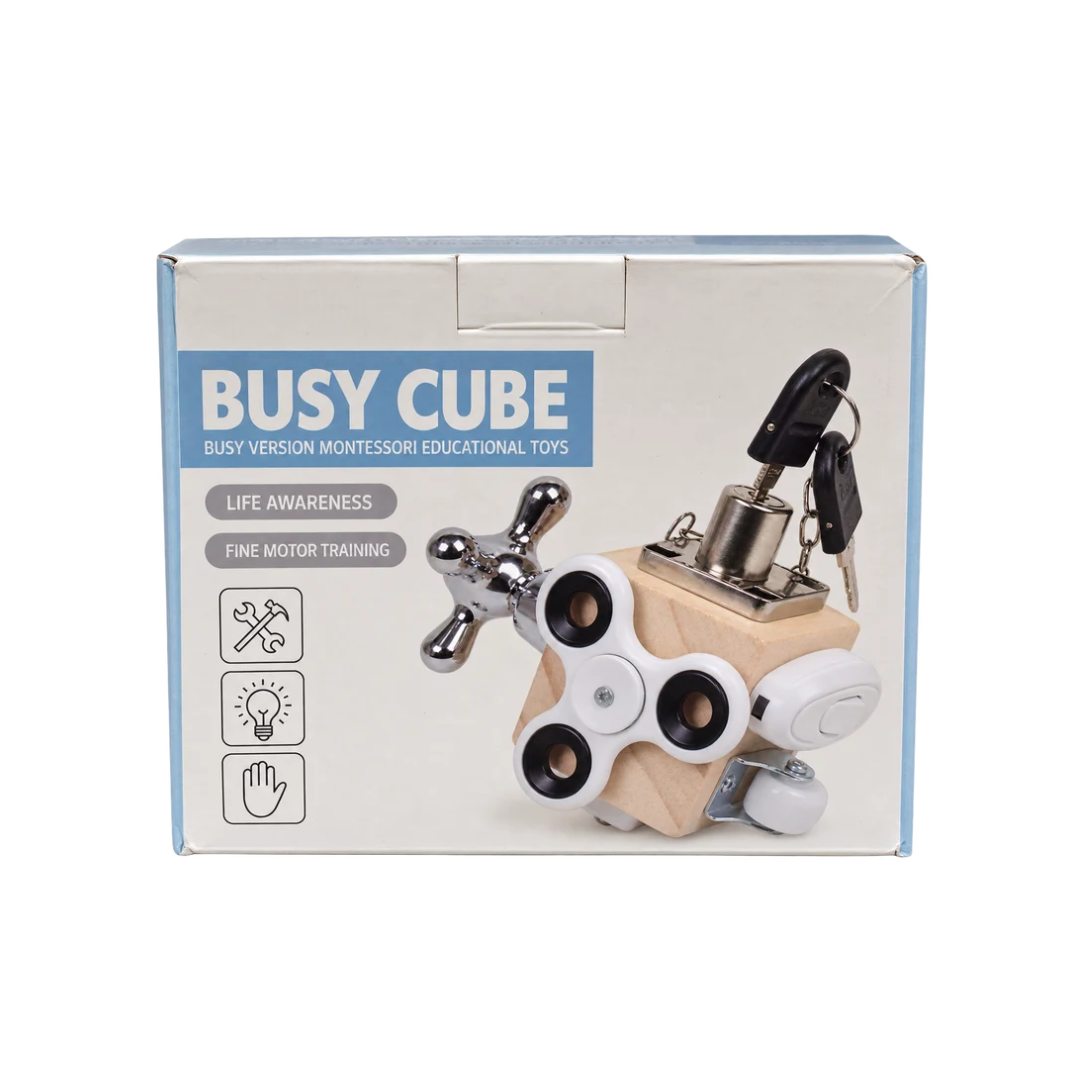 Busy Cube Montessori Educational Toy for Kids – Fine Motor Skills & Life Skills Activity