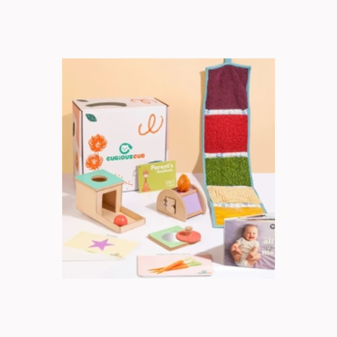 Curious Cub Montessori Box-7M+-Pack of 9 Montessori Toys Educational Wooden Toys-Gift Set