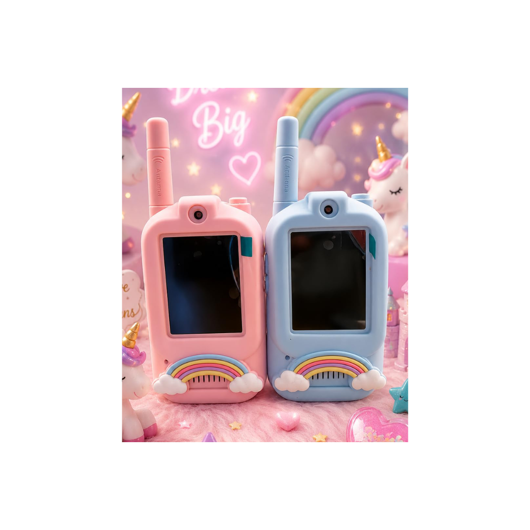 Rainbow Toys Kids Unicorn Video Call Walkie Talkie Camera Toy Set with Display Screen