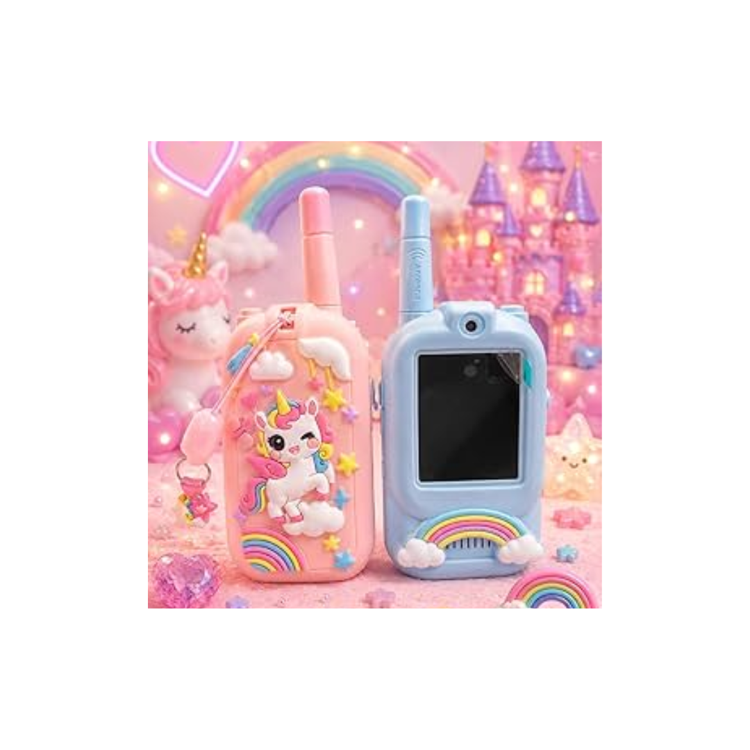 Rainbow Toys Kids Unicorn Video Call Walkie Talkie Camera Toy Set with Display Screen