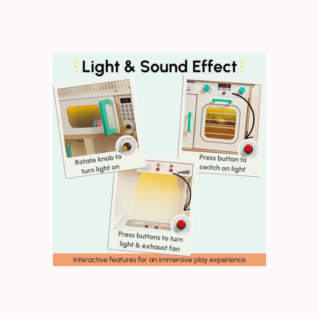 Curious Cub Kitchen Set with Running Water Sink