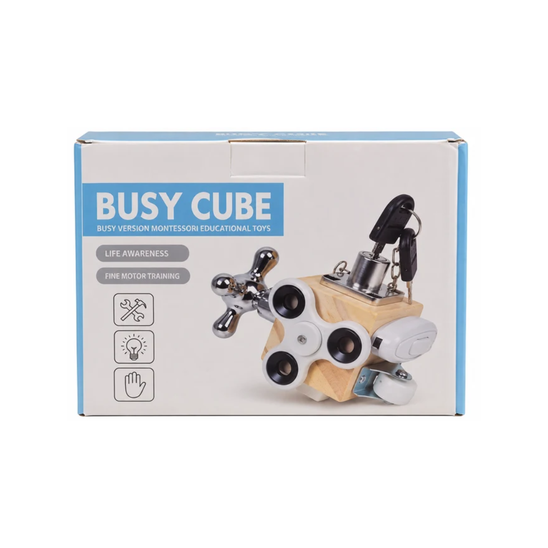 Busy Cube Montessori Educational Toy for Kids – Fine Motor Skills & Life Skills Activity