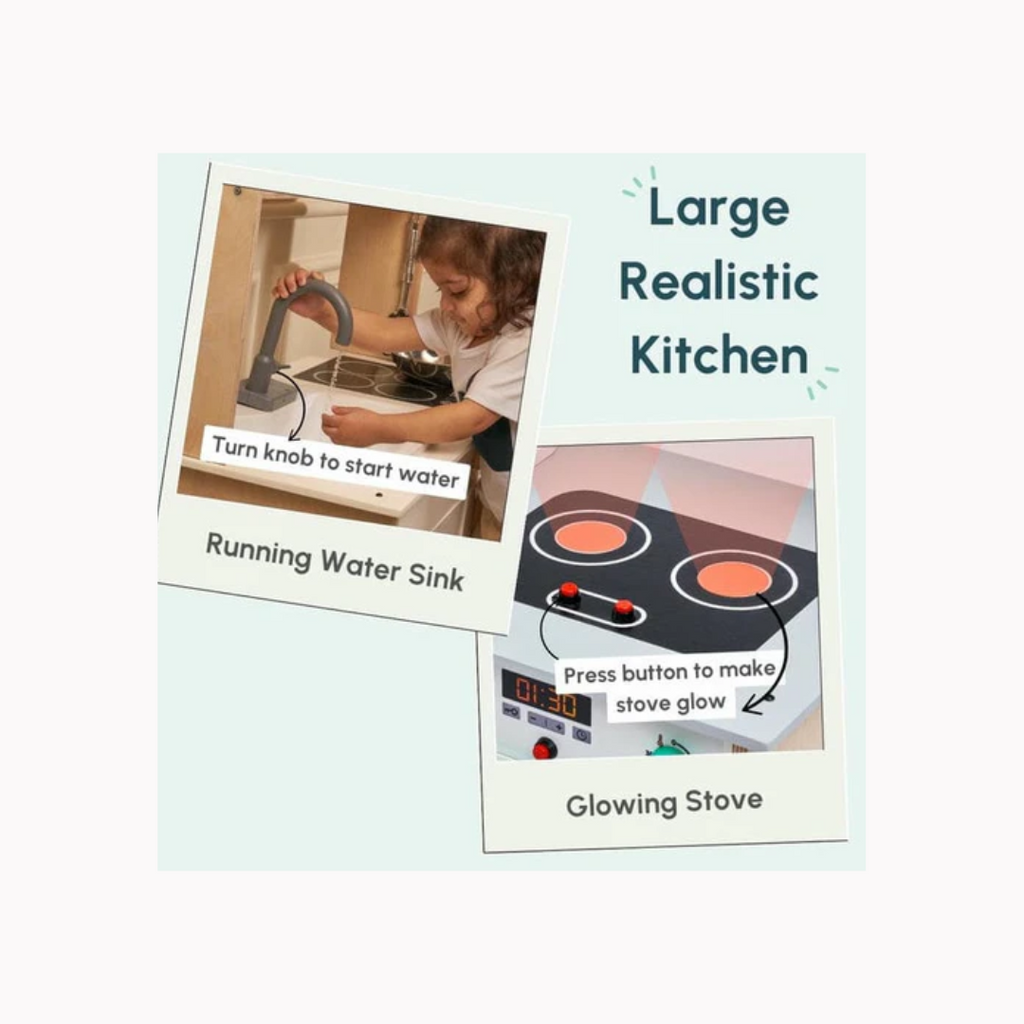 Curious Cub Kitchen Set with Running Water Sink