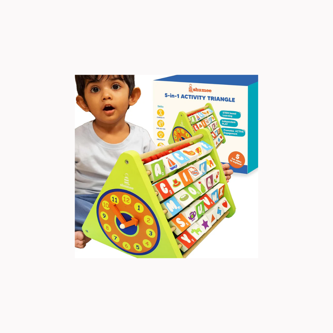 Shumee  Wooden 5-In-1 Activity Triangle - Learning Toy
