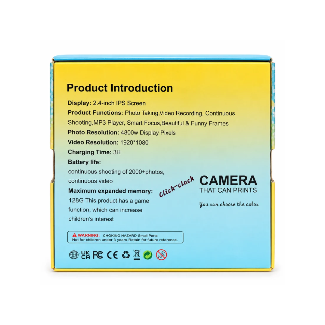 Digital Mini Print Camera for Kids – Instant Photo Printing Camera