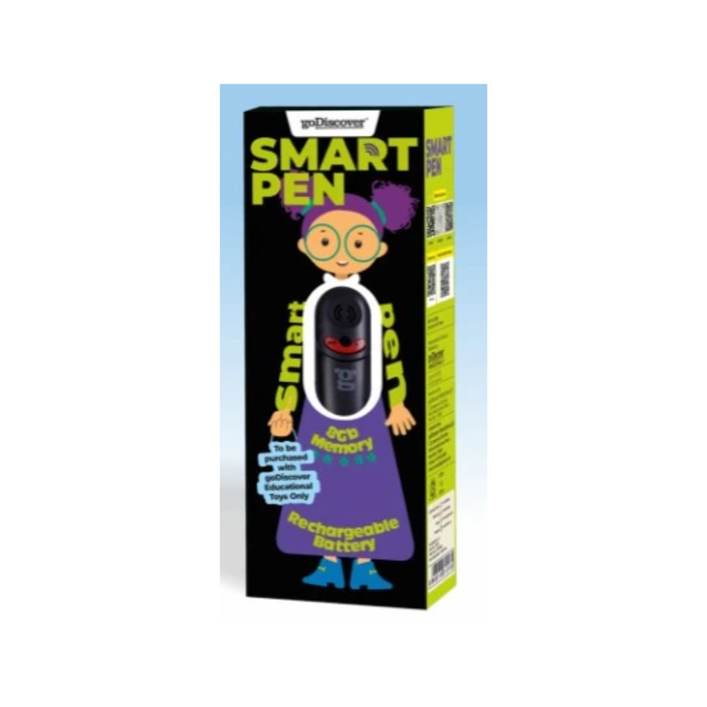 GoDiscover Smart Book Talking Pen Rechargeable Interactive Learning Pen with 8GB Memory - Black/Green