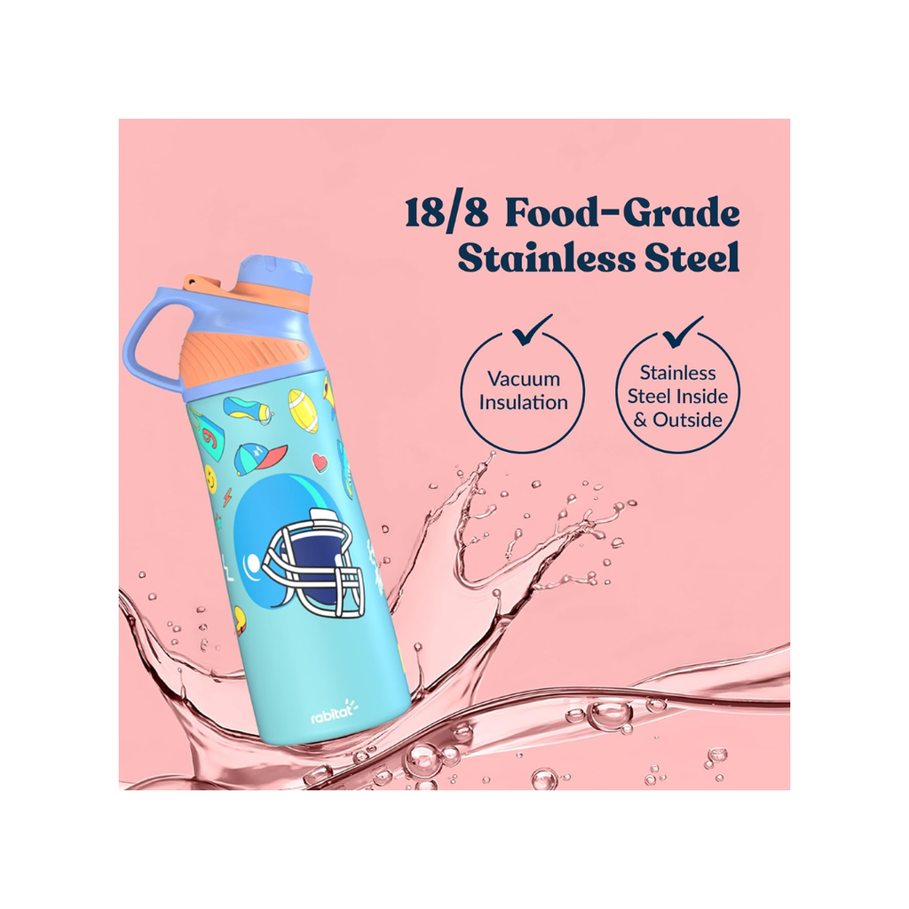 Rabitat ZYLO Insulated Water Bottle for School Kids | Steel Water Bottle for Kids Mad Eye 550ml