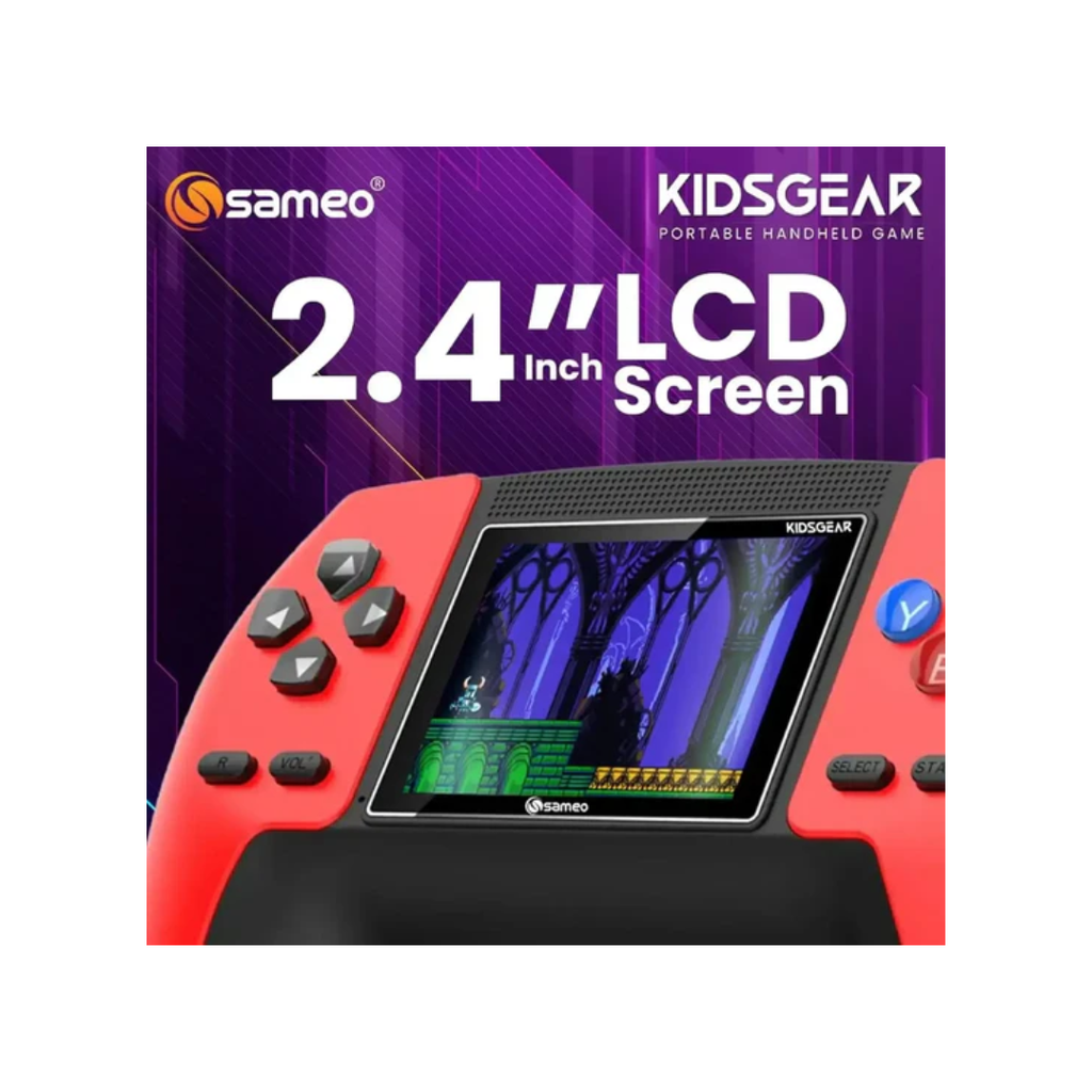 Sameo Kids Gear Controller Shaped Handheld Console Built-in 520 Retro Game Graphite Grey