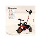 R For Rabbit Tiny Toes R20 Ace - Stylish, Safe & Comfortable Baby Tricycle for Kids Red