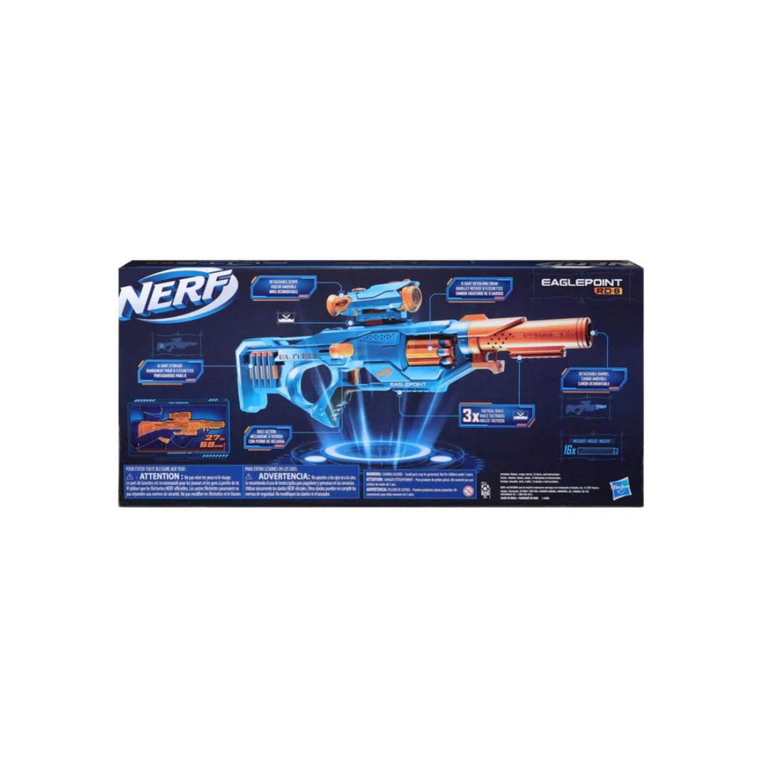 Hasbro Nerf Elite 2.0 Eaglepoint RD-8 Toy Blaster, 16 Nerf Darts