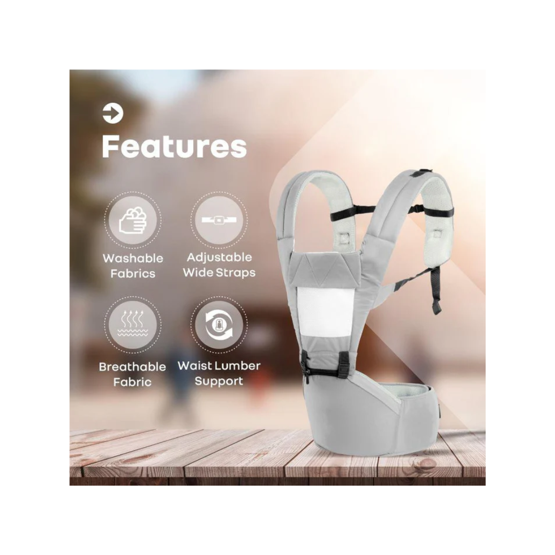 R For Rabbit Upsy Daisy Baby Carrier - 4 In 1 Carry Position, 100% Cotton Fabric Grey Cream