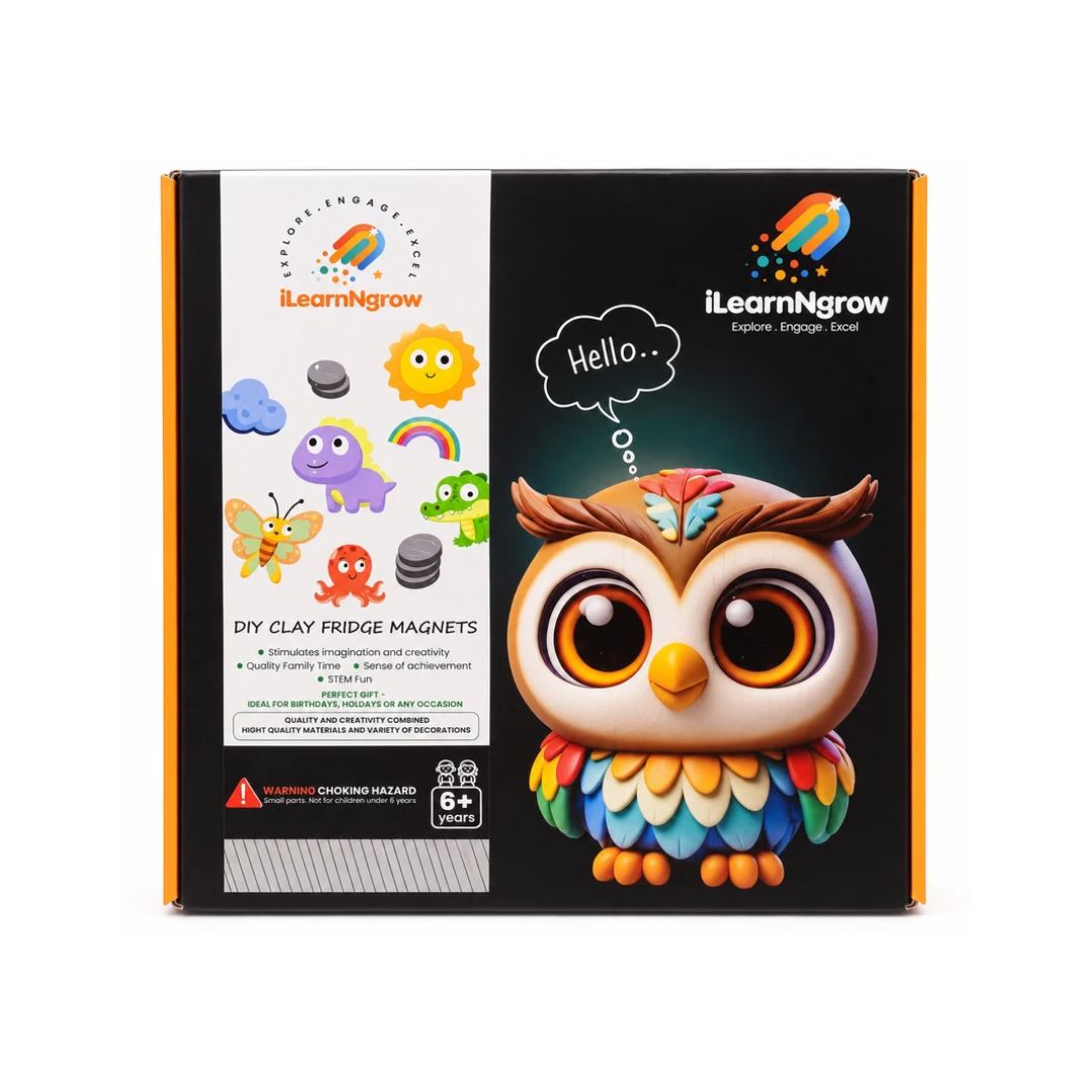 iLearnNgrow DIY Clay Fridge Magnets Making Kit – Creative Craft Activity for Kids 6+