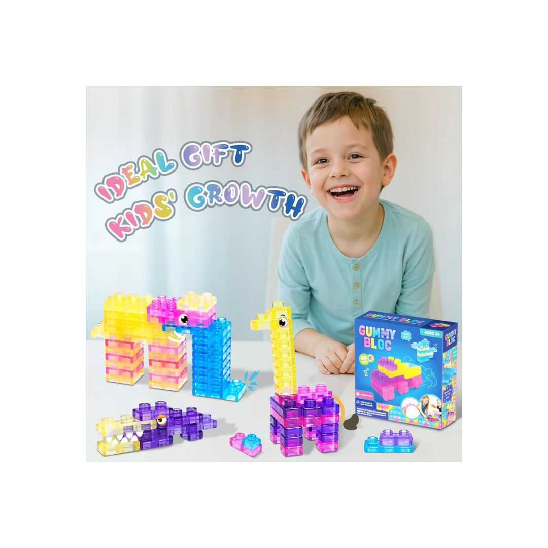 Magic Gummy 40 PCS Sensory Soft Gummy Blocks