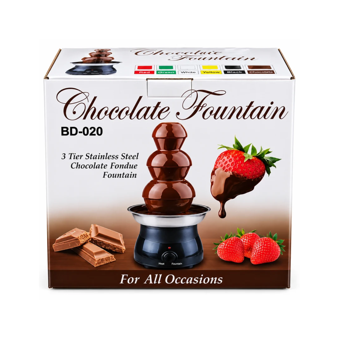 Chocolate Fountain BD-020 – 3 Tier Stainless Steel Chocolate Fondue Fountain