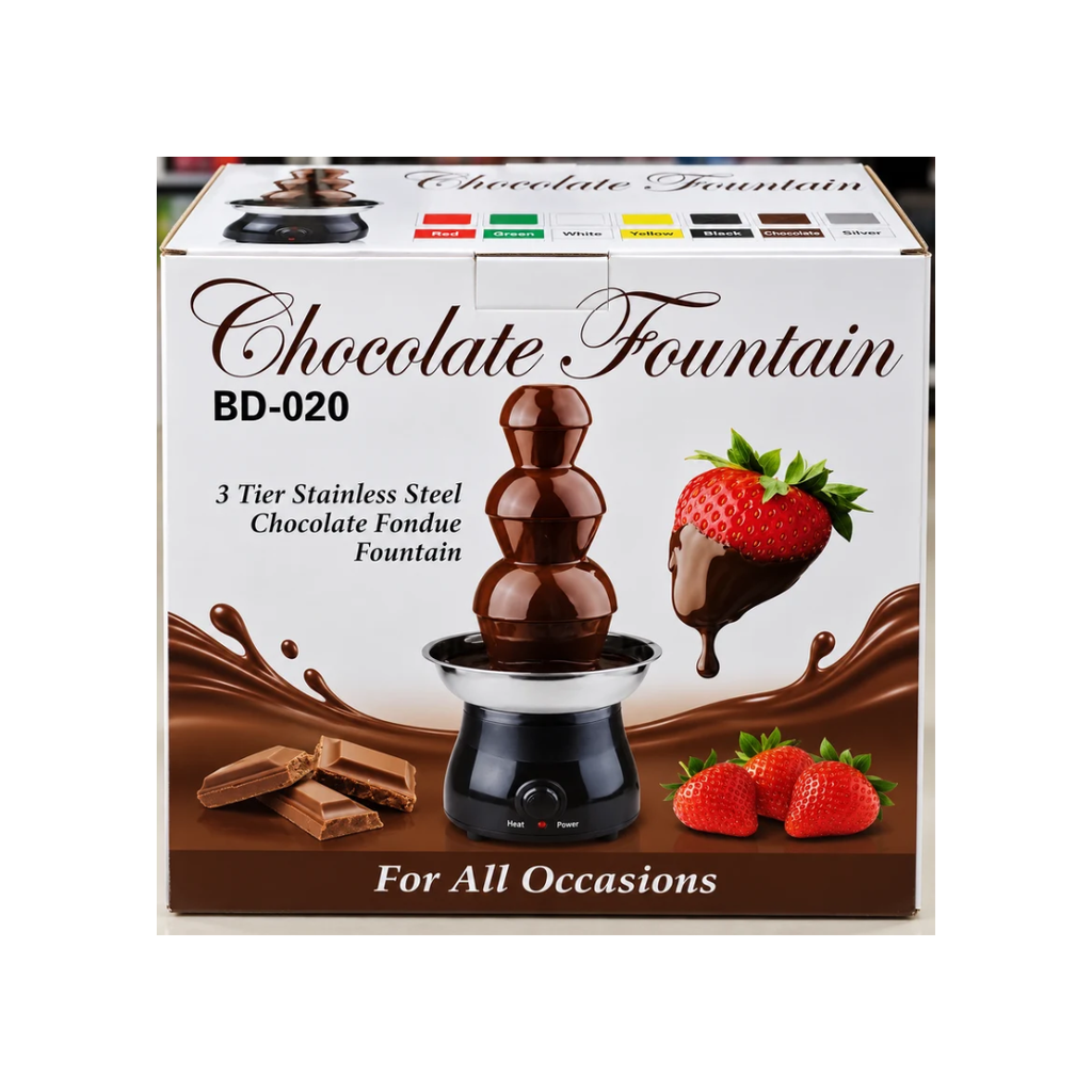 Chocolate Fountain BD-020 – 3 Tier Stainless Steel Chocolate Fondue Fountain