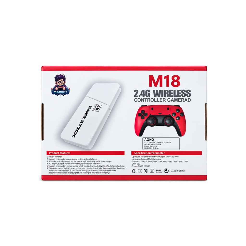M18 2.4G Wireless Video Game Console with 4K Ultra HD & Classic Games