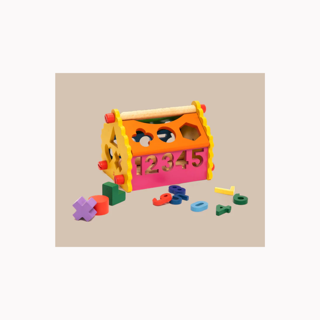 Shumee Wooden Shape & Number Sorter House Toy (1+ Years)