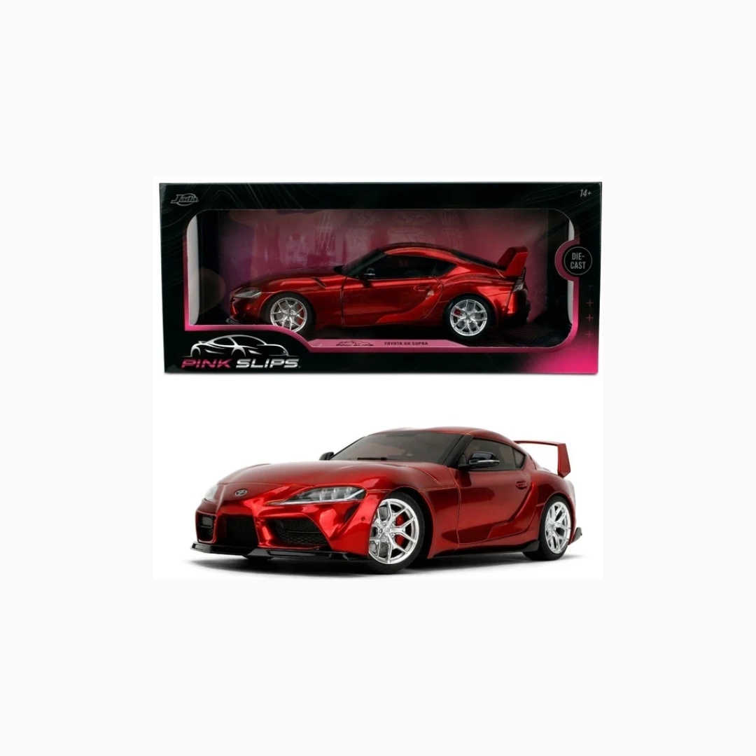 Pink Slips Toyota GR Supra Mk5 Diecast Model 1:18 Metallic Red