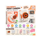 Children’s Instant Print Camera for Kids with Dual Front & Rear Camera – White & Orange