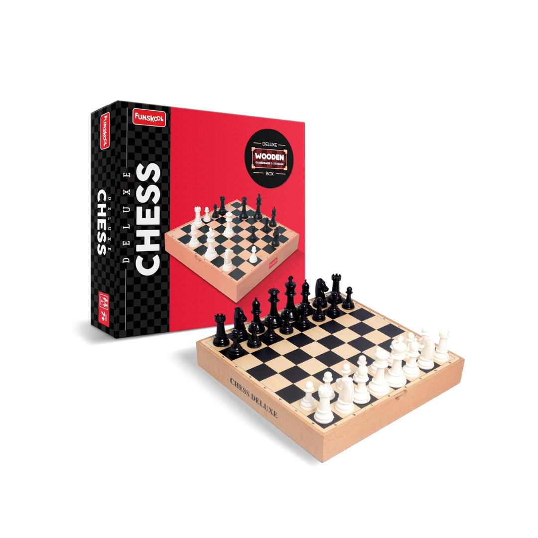 Funskool Deluxe Wooden Chess Game Multicolor