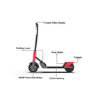 EMotorad Lil E Junior Electric Kick Scooter Foldable Aluminum Alloy Frame Active Red