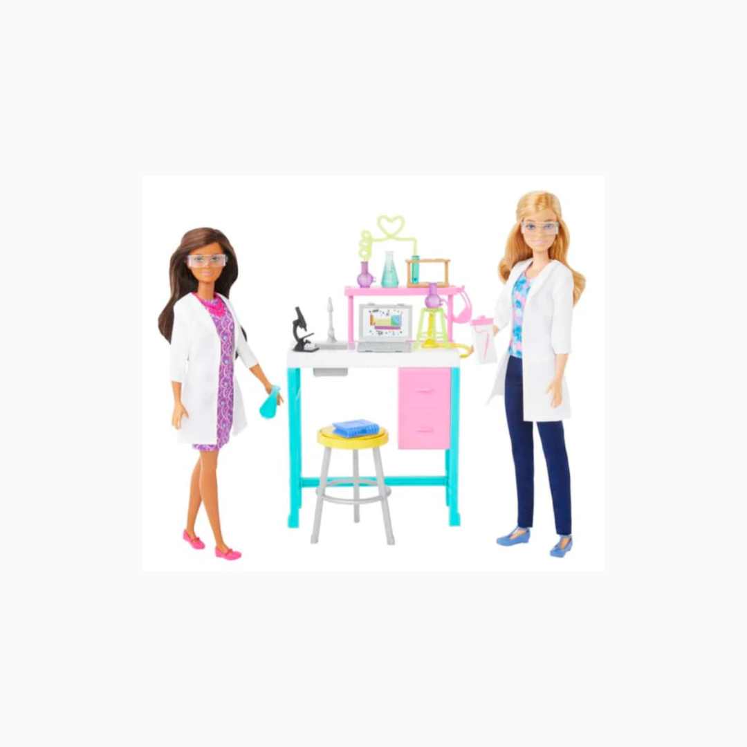 Mattel Barbie Science Lab Playset With 2 Dolls, Lab Bench And 10+ Accessories