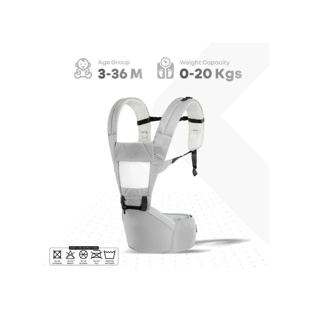 R For Rabbit Upsy Daisy Baby Carrier - 4 In 1 Carry Position, 100% Cotton Fabric Grey Cream