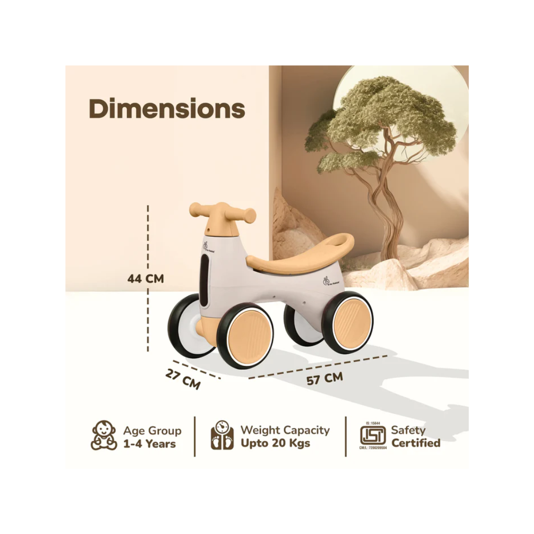 R For Rabbit Speedster Glider Baby Ride-on Car Push Ride with Music & Lights Beige