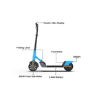 EMotorad Lil E Junior Electric Kick Scooter Foldable Aluminum Alloy Frame Sporty Blue