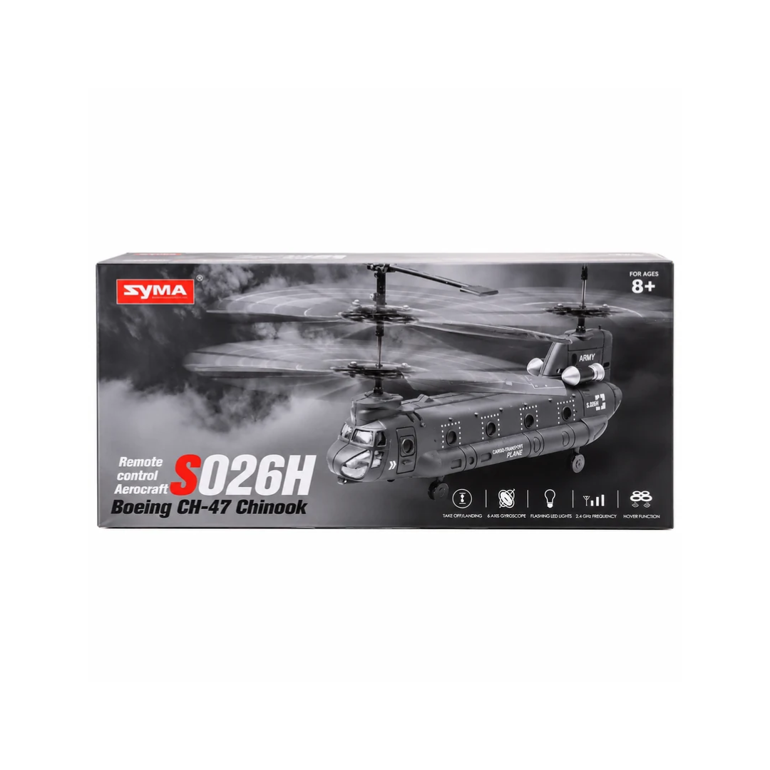 SYMA S026H Boeing CH-47 Chinook Remote Control Helicopter – 2.4GHz RC Aircraft for Kids