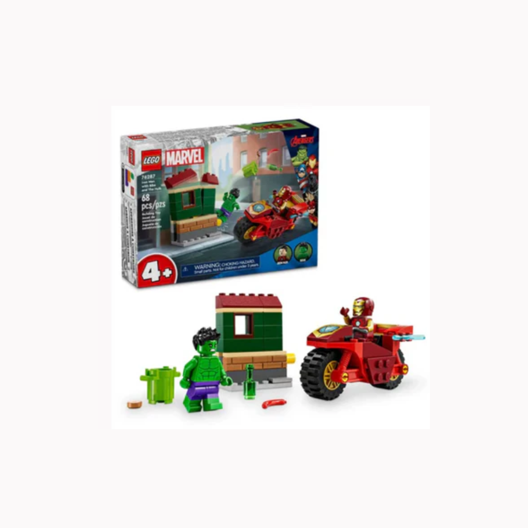 Lego 76287 Marvel Iron Man With Bike And The Hulk (68 Pieces)
