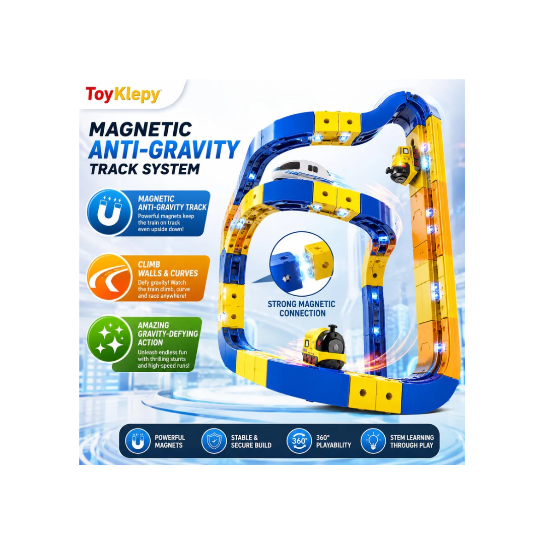 Magnetic Building Block Track Car Set DIY Construction Racing Track