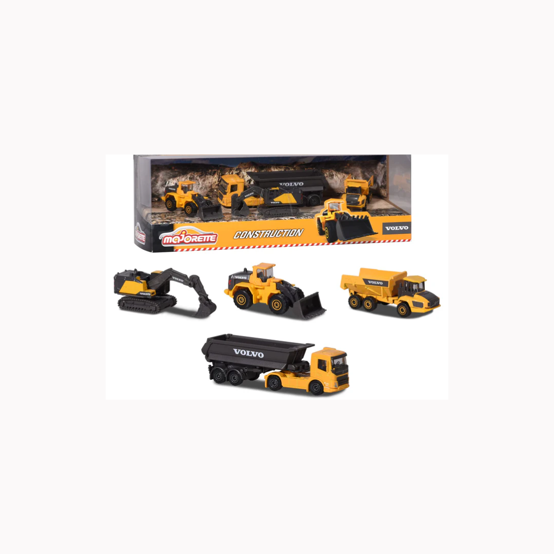 Majorette -Volvo Construction Vehicles, 4-Pack