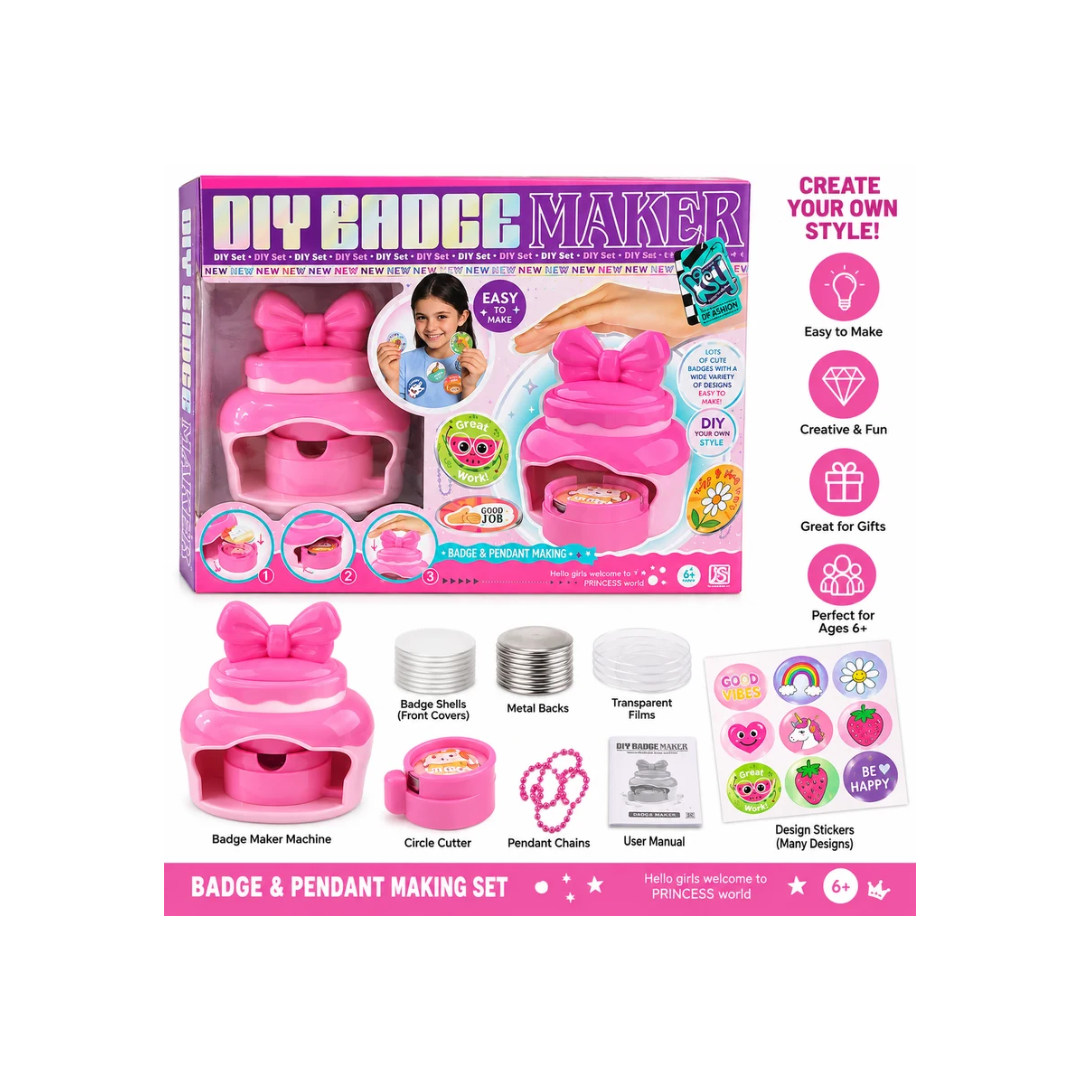 DIY Badge Maker & Pendant Making Set for Kids – Creative Fashion Craft Kit
