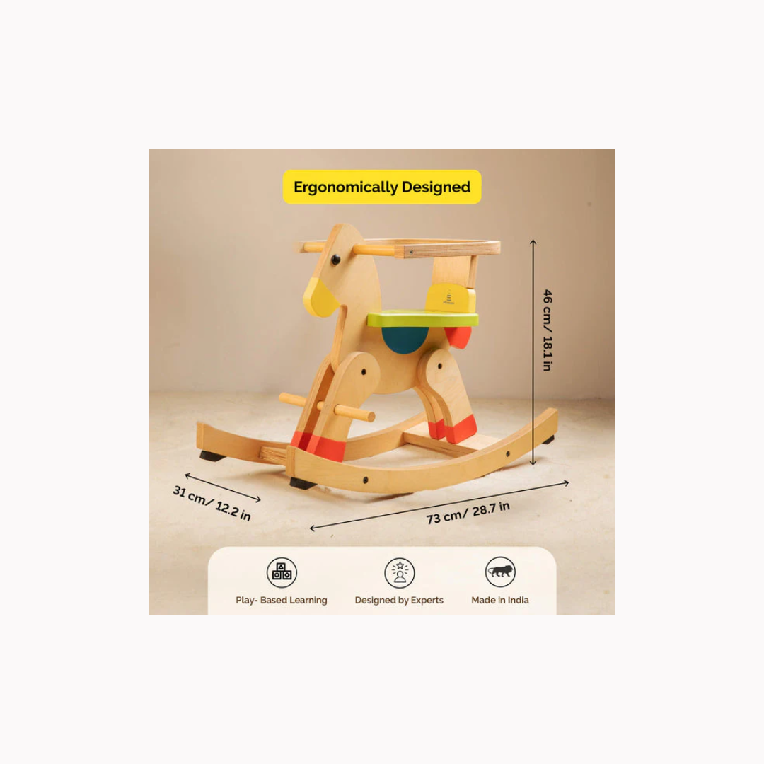 Shumee Wooden Rocking Horse Swing Toy For Baby & Toddlers (1 Years+)